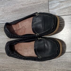 Luca Ferri Black Leather Loafers Size 6